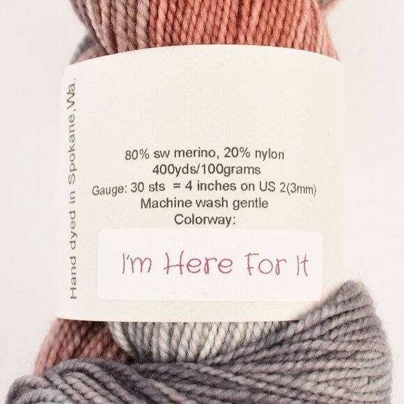 Trilogy Yarns Glamorous Merino Nylon Blend 400 Yds Hand-Dyed Im Here For It - Picture 3 of 3